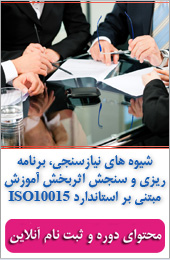 شیوه های نیازسنجی، برنامه ریزی و سنجش اثربخش آموزش مبتنی بر استاندارد ISO10015||||323||||خبرنامه آموزشی اردیبهشت ماه