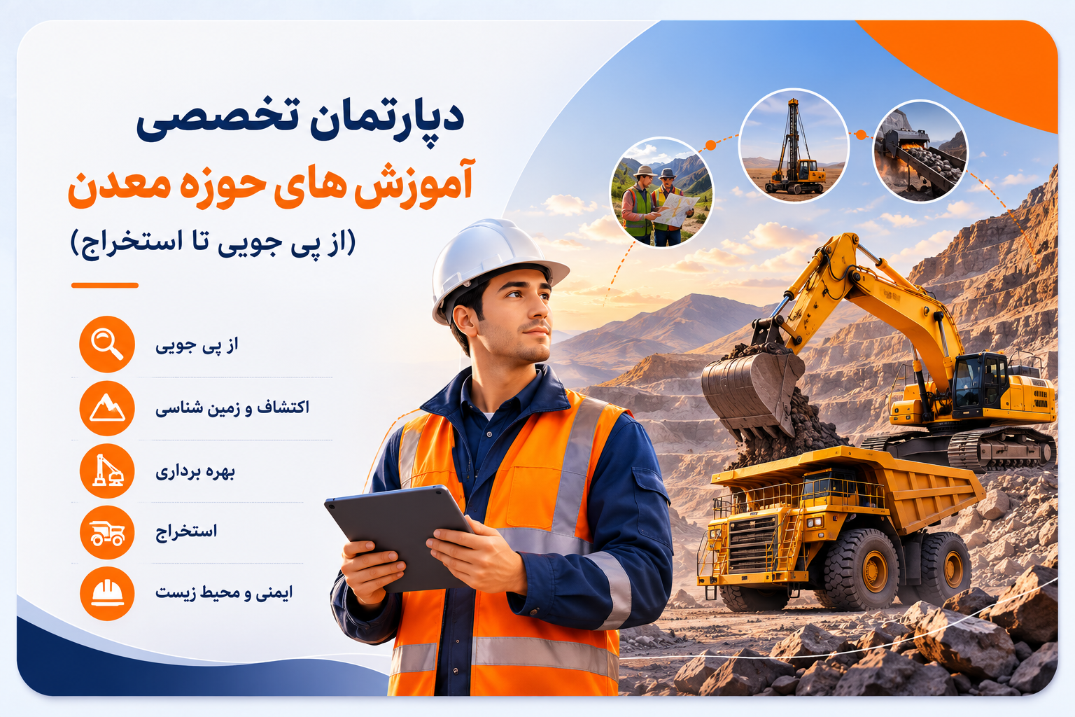 دپارتمان تخصصی آموزش های حوزه معدن (از پی جویی تا استخراج)